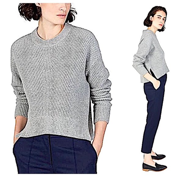 Everlane Sweaters - Everlane Premium Cashmere Ribbed Sweater in Gray Sz S